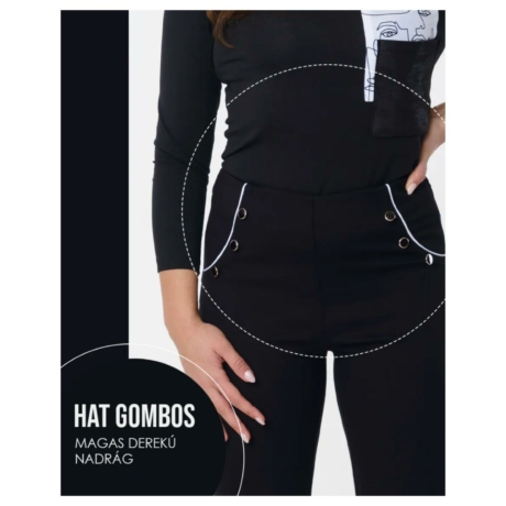  A  Hatgombos fekete nadrág, Feminin vonalak kapszula